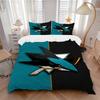3pcs Bedding Set Sharks Hockey Includes 1 Comforter + 2 Pillowcases, Without Pillow Inserts, Soft Comfortable,a0909125