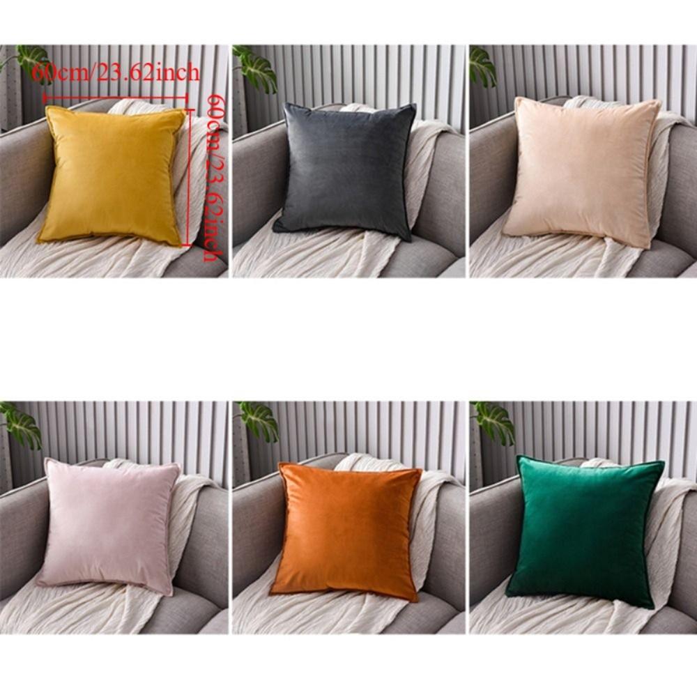 Delicate Nordic Style Velvet Throw Pillow Cover Soft Skin-friendly Cushion Cover Large Size Solid Color Sofa Pillowcase Hotel