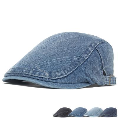 Casquette en Denim délavé pour hommes et femmes, béret britannique, casquette avant, chapeau de peintre, casquette de journal
