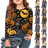 Girls Long Sleeve T Shirts Kids Fall Tops Crewneck Halloween Printed Basic Tees 3-9Y