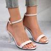 Fashion Sexy Ankle Strap High Heels Sandals Women 2025 Summer Open Toe Stiletto Heeled Party Shoes Woman Elegant Gold Silver Sandalias