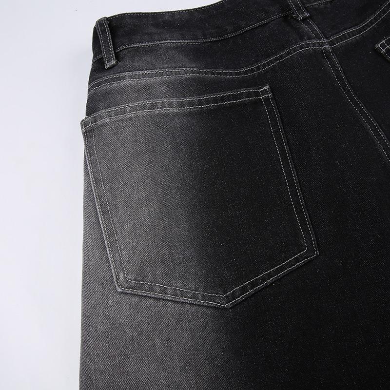 De vară de damă nou spălat Hit Culoare talie plisată picior largi Casual Moda blugi subțiri