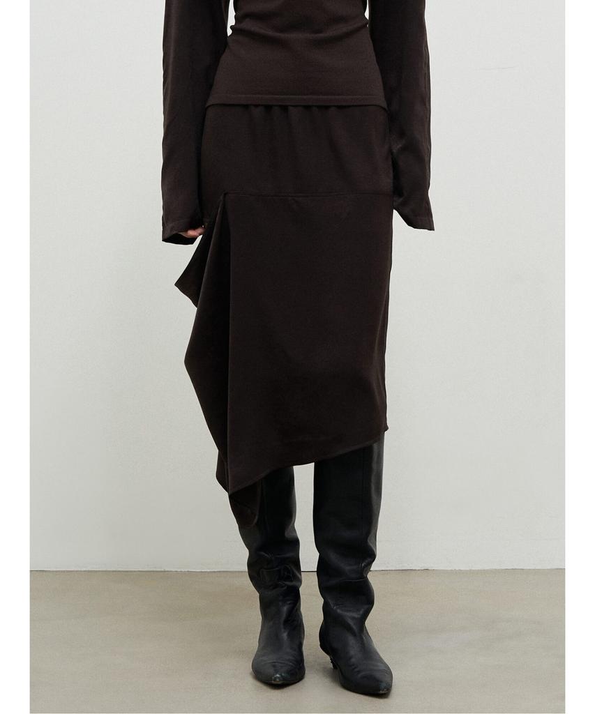 Anggae Brown Chouchou Cutout Skirt Brown