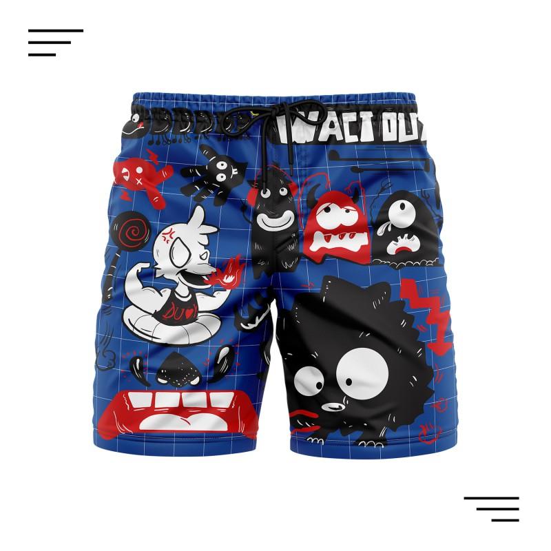Mens Lightweight Printed Swim Trunks Quick-Dry Beach Shorts Travel Gym Casual Wear