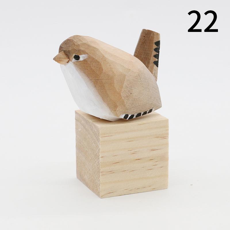 1PC Home Decoration Nordic Decorative Ornaments Figurine Art Craft Wooden Bird Statue Sculpture