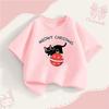 Christmas Party Short Sleeved T-Shirt for Children Black Cat Cartoon Shirt for Girls Boys Casual Clothes