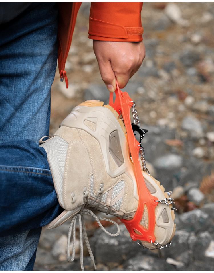 12-Tooth Manganese Steel Ice Cleats: Outdoor Anti-Slip Shoe Spikes for Icy Roads & Mountaineering
