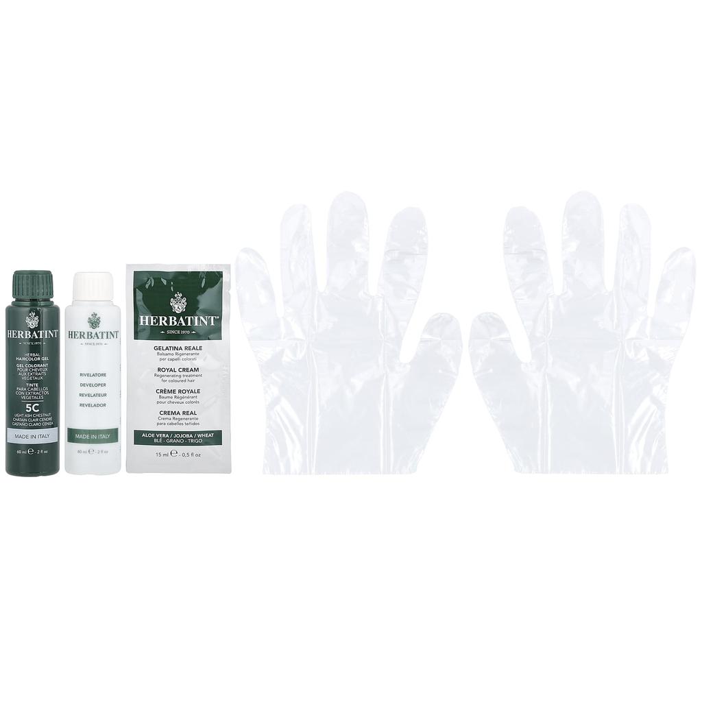 Herbatint Permanent Color Gel, 5C, Light Ash Chestnut, 4.56 Fl Oz (135 Ml)