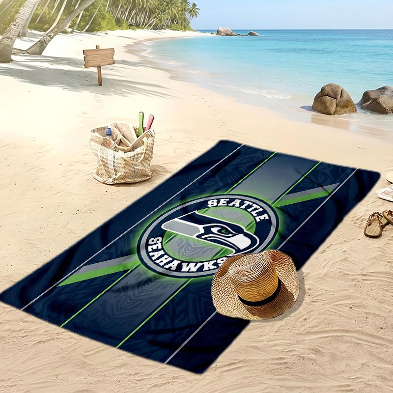 Seattle Seahawks Print Beach Towel Soft Portable Quick?dry Towel For Pool Summer Vacation Outdoor Sport