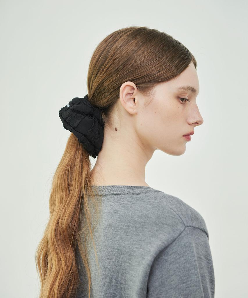 38Comeoncommon Hair Scrunch Jacquard (Black)