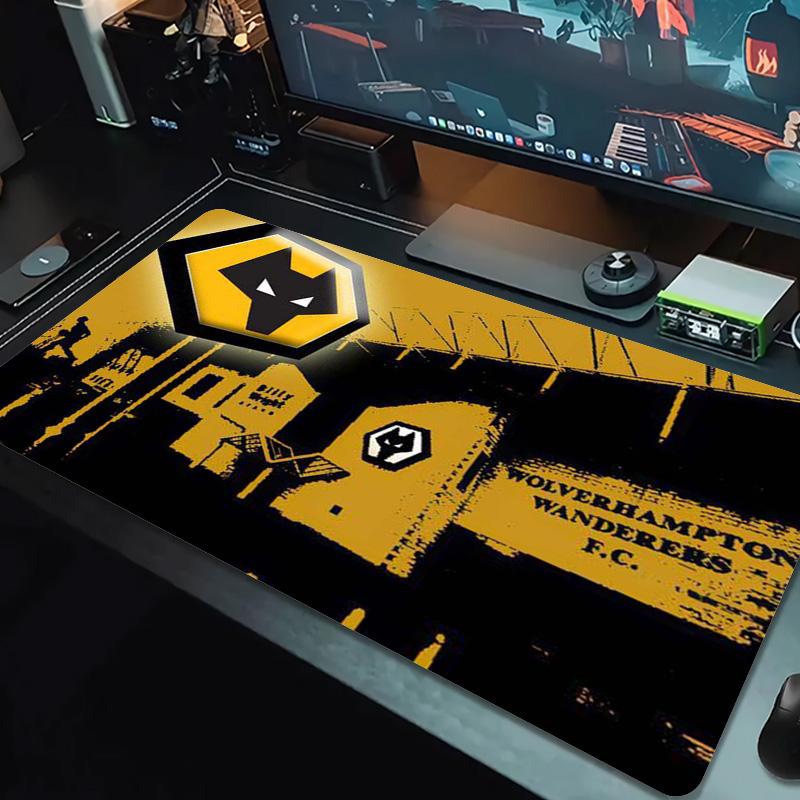 Tapis de souris Wolves FC Couleur Grand Coussin de Table de Jeu Antidérapant pour Ordinateur Portable Tablette Grande Tapis de Souris XXL Tapis pour Mini PC Tapis de Jeu avec Bordure Verrouillée
