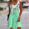 JPNTKY Fashion Summer Spring Sleeveless V-Neck Casual Dresses
