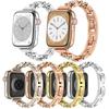 Stainless Steel Band for Apple Watch Series Ultra 8 7 SE 6 5 4 3 Diamond Metal Bracelet Strap for Iwatch 9 40 41mm 42 44 Mm 45mm