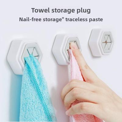 Punch-free Paste Towel Stopper Wipe Rack Bathroom Plastic Waterproof Toilet Paper Storage Kitchen Dishcloth Rag Organizer