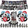 Petrecere de Ziua cu Tematică Michael Jackson Decorațiuni Consumabile Kit cu Baloane Set cu Banner Toppere pentru Tort mai puțin