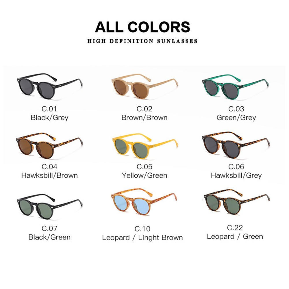 Retro Runde Polarisierte Sonnenbrille Herren Damen Mode Vintage Designer Fahrsonnenbrille Outdoor Reise Uv400 Shades Brille Neu