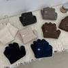 Luvas de Tricô de Lã Pura Merino para Mulheres Outono e Inverno Tela Sensível Cor Sólida Quentes Luvas de Cinco Dedos para Casais