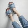 Spring and Summer New Cool Slippers Women's Korean Version Fashion Fungus Lace Slippers Flat Heel One-word Slippers