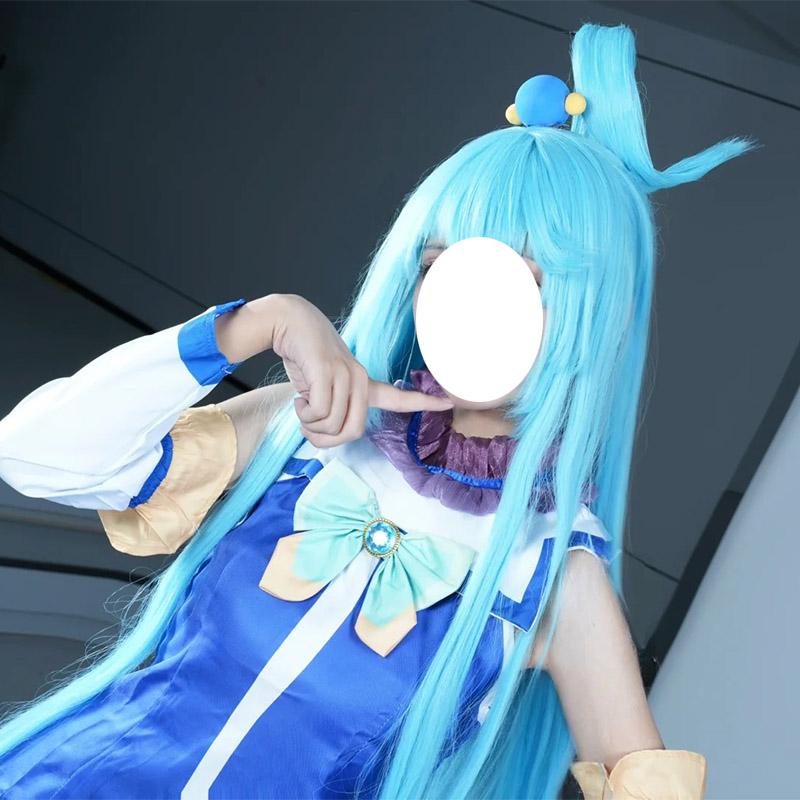 Anime Aqua Cosplay Costume Uniform KonoSuba God's Blessing On This Wonderful World Cosplay Dress Wig Set Party Outfit for Women