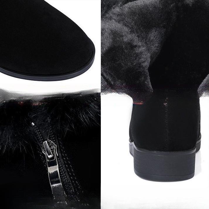 Bottes de neige pour femmes 2024 Hiver Nouveau Cuir givré Bottes en coton épaissi à semelles plates et Chaussures en coton surdimensionnées en peluche pour femmes