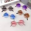 2026 New Children's Round Frame Flower Baby Outing Sunshade Concave Style Dressing Photo Sunglasses Trendy