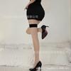Sexy Stockings Women's Black Sexy Temptation Hot Ultra-thin Tear Flirting Transparent Long Tube Free of Passion