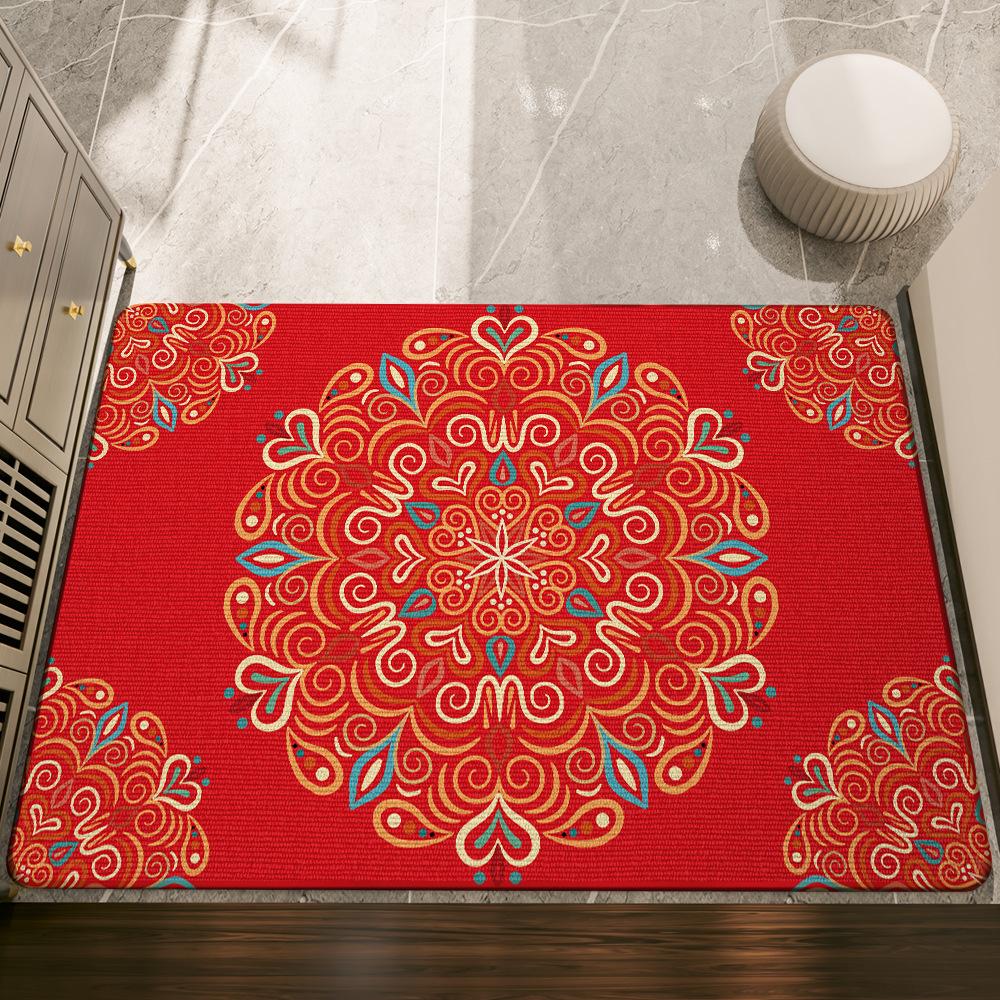 New Year's Festive Red Access Safe New Chinese Entry Door Floor Mat Home Entrance Door Anti-Slip Mat