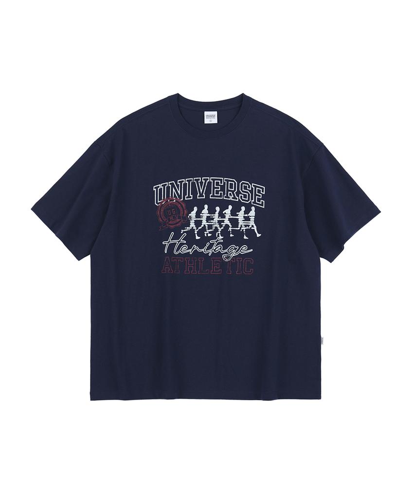 Yunibeoseugameonteu Ug Vintage Athletic Club T-Shirt_Navy