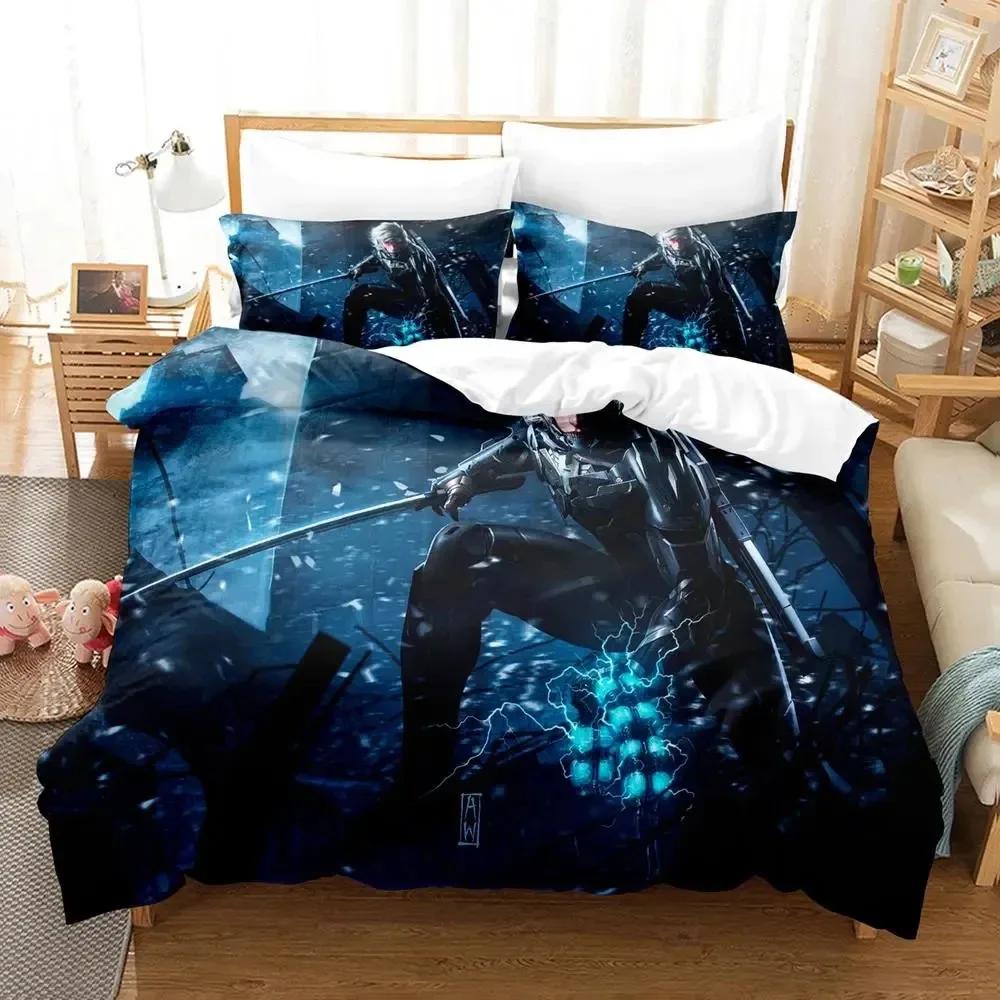 Anime METAL GEAR RISING: REVENGEANCE On Steam Bedding Set Duvet Cover Bed Set Quilt Cover Pillowcase Comforter King Queen Size