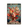 Vintage Be Kind To Your Mind Metal Sign Floral Butterfly Wall Decor