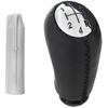 Renault Captur I Gear Shift Knob 5 SPEED BLACK LEATHER + CHROME + Adapter / Gear Shift Knob Lever Adapter 2 Pcs. SET