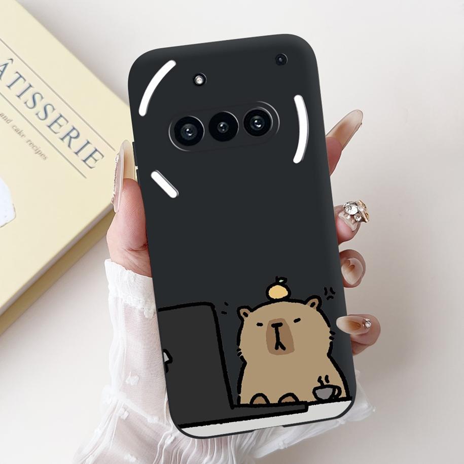 For Nothing Phone 3A A059 Case Cute Cartoon Panda Astronaut Soft Silicone Matte Black Cover For Nothing Phone3a Pro A059P Fundas