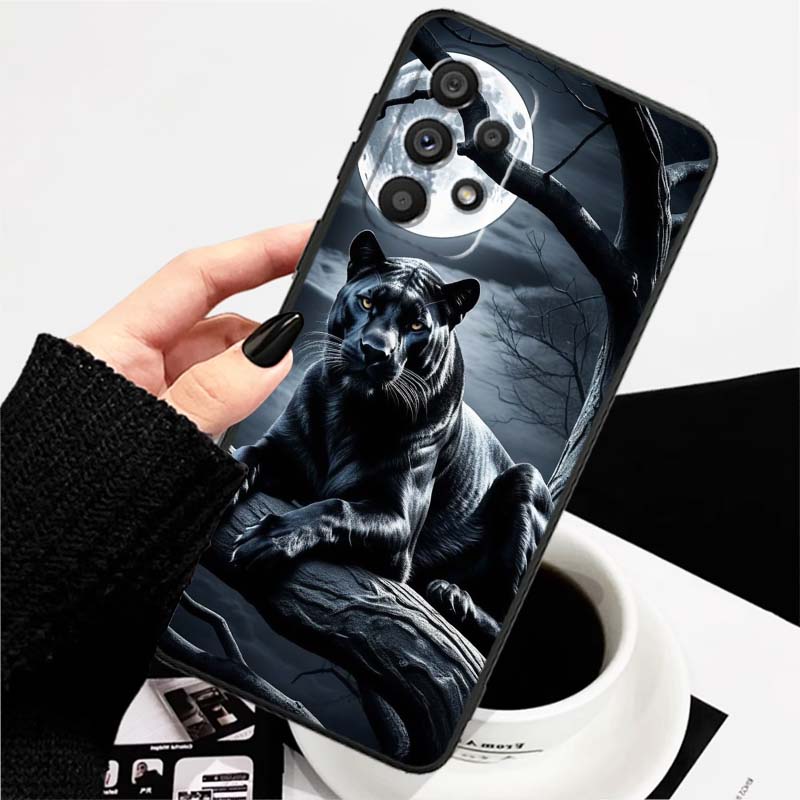 Lion Bear Cat Cool For Samsung A73 A72 A71 A55 A54 A53 A52 A51 A13 A22 A16 A15 A12 A14 A26 A07 5G Black Phone Case