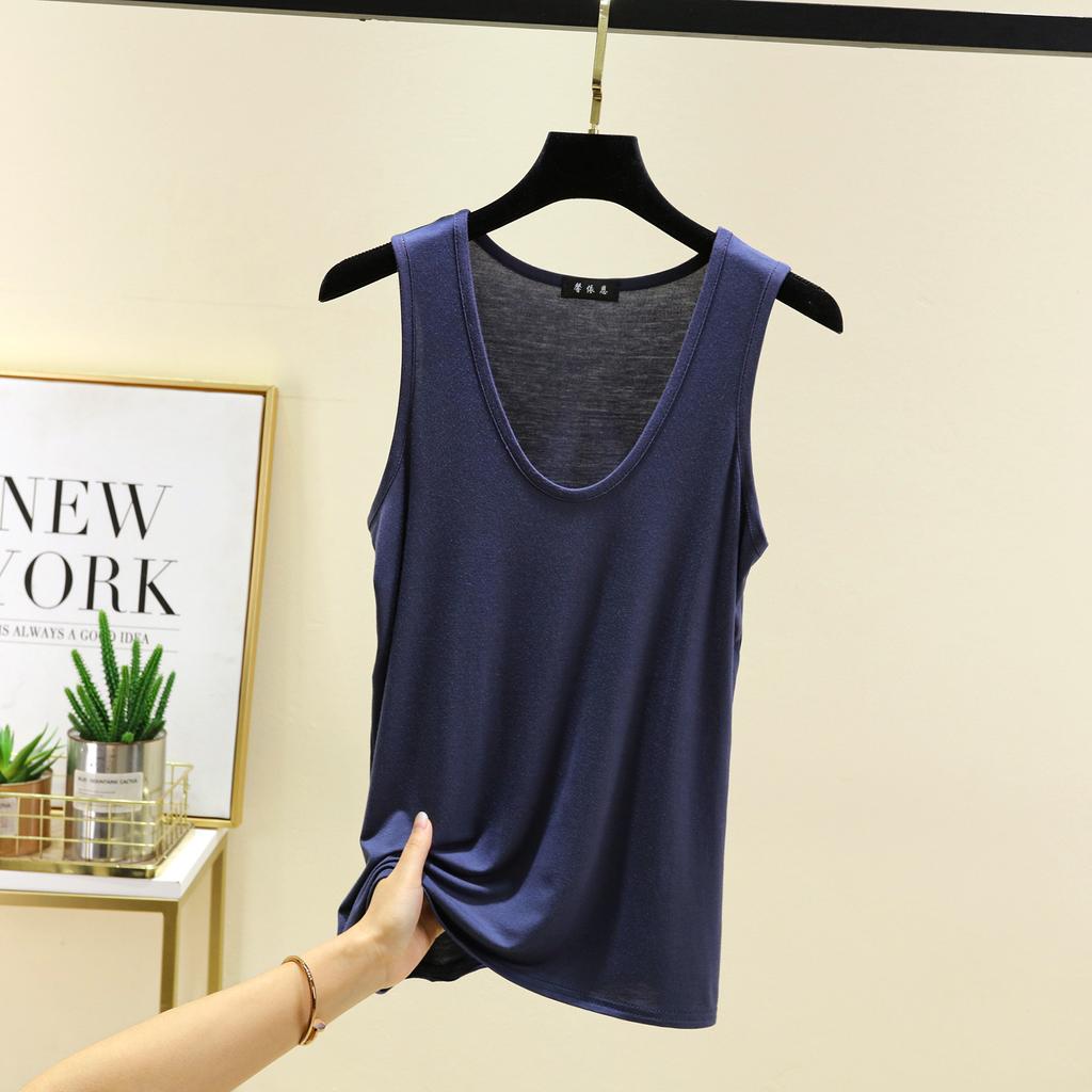 Loose Fit Modal U-Neck Tank Top for Summer In Sizes L To 6XL