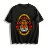König Des Dschungels Tapferer Tiger Grafik Lässiges Trendiges T-Shirt Reines Baumwoll-T-Shirt