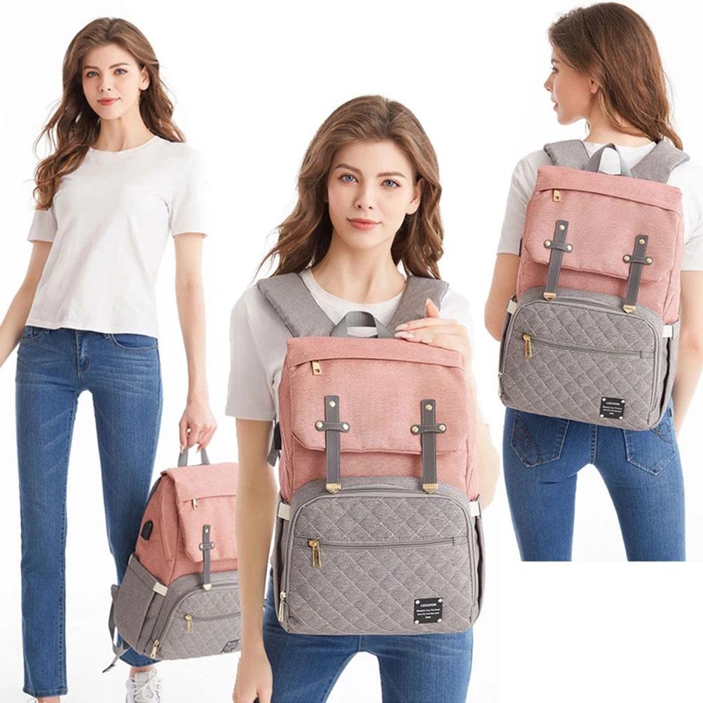 LEQUEEN Diaper Bag Baby Care Stroller Bag Multi Function Large Capacity Nappy Bag Organizer with Changing Pad Backpack Mommy Bag