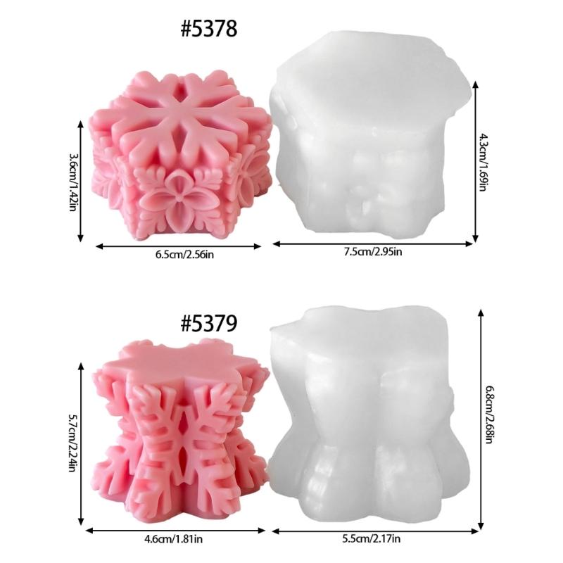 Snowflake Pillar Candle Mould Silicone Molds Ornament Molds Castings Molds Christmas Plasters Molds Craft Supplies
