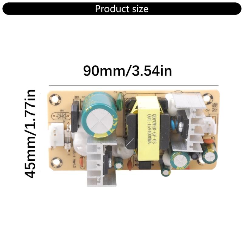 Universal AC To Power Converters Board 100-240V Input 15V 4A Output 60W with Multiple Safety Protections Ideal for Home Appliances and Monitoring