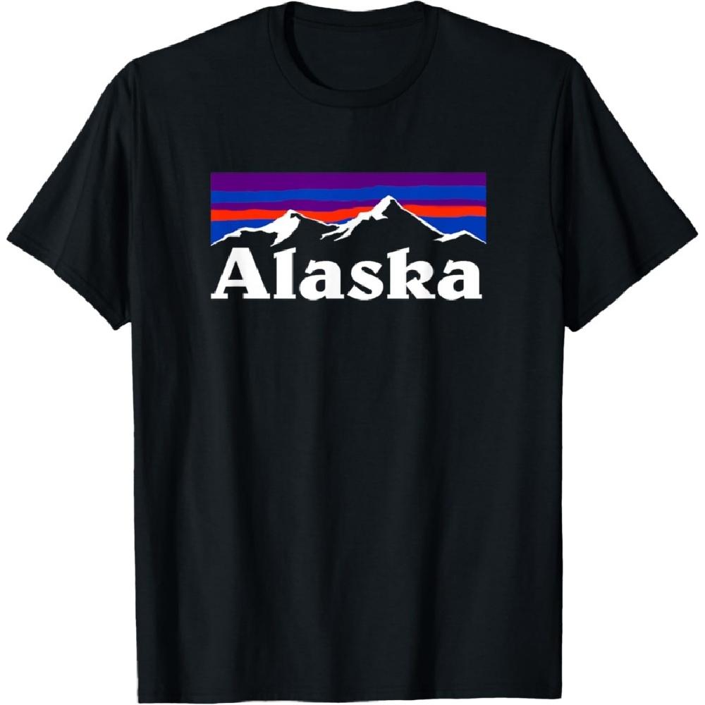 Alaska Retro Vintage Mountains & Outdoors Wilderness State T-Shirt(2)