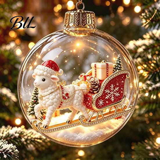 Dekorative Hängekugeln Leuchtendes Weihnachtsgeschichte-Ornament, Licht?Up Mini Urlaubsszene Kugel mit Warmen Gartenparty-Ornamenten LED-Licht, Klar