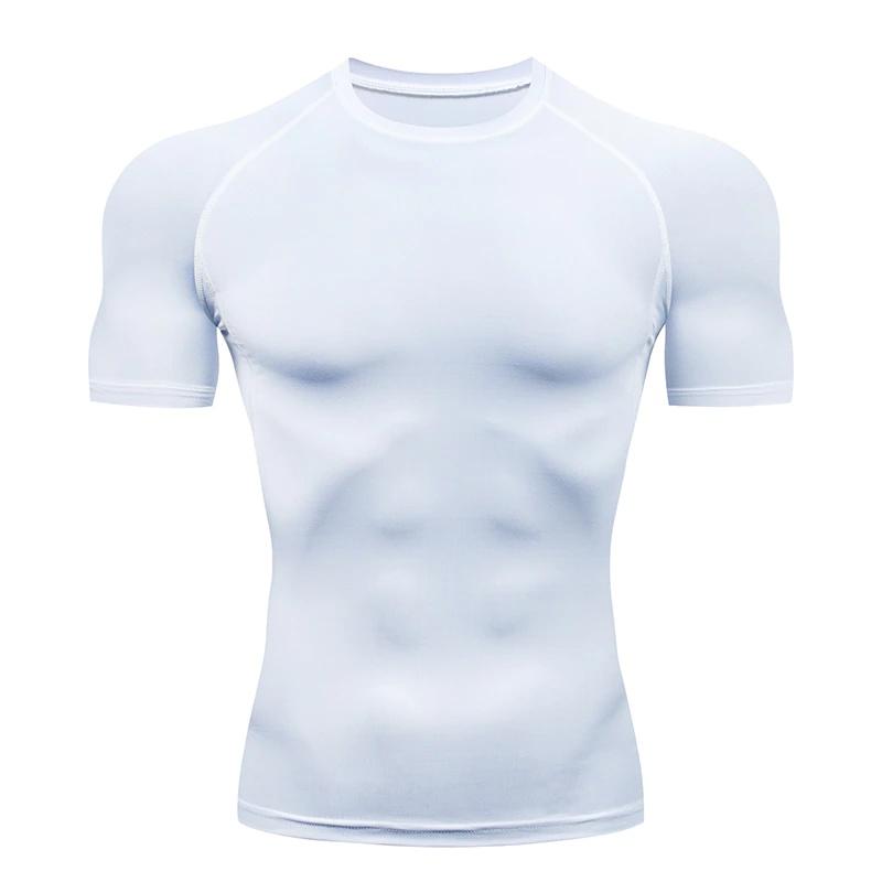 T-shirt de course à Compression pour hommes, maillot de football à séchage rapide, vêtements de Fitness serrés, chemise à manches courtes respirante