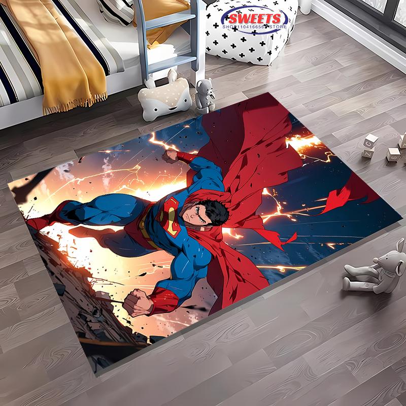 New To Superman Carpet! Beautify The Space,Add Soft and Comfortable,Living Room Bedroom Entrance Door Office Area Can BeUsed Mat