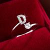 1PC Open Ring Shiny Jewelry Suitable for Stacking Accessories Cute Letter Theme Ideal Gift Free Combination Custom Rings Silver