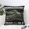 Bombardiro Crocodilo Brainrot Federa per Cuscino Musicale Poliestere Copricuscino Decorazione Federa per Cuscino Meme Italiano Casa con Cerniera