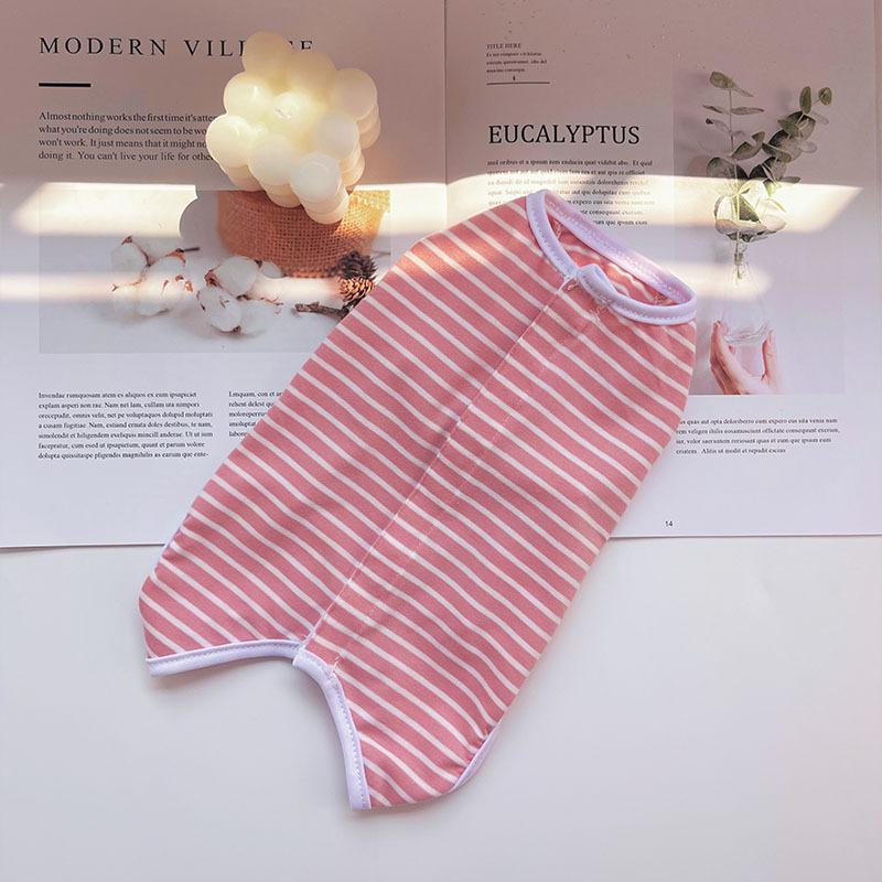 Pets can wear solid color striped cat neutering clothes, dog cat clothes, small and medium-sized dog clothes in all