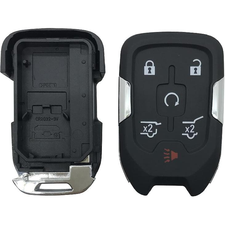 Replacement Key Fob Cover Case fit for Chevy Suburban Tahoe 2015 2016 2017 2018 GMC Yukon Keyless Entry Smart Remote Key Fob Shell (Black)
