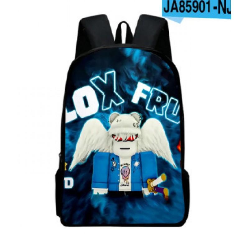 Roblox Kinder Schulrucksack Jungen Mädchen Leichter Oxford-Stoff Zweigurt-Tasche Mit Luftgepolsterten Trägern