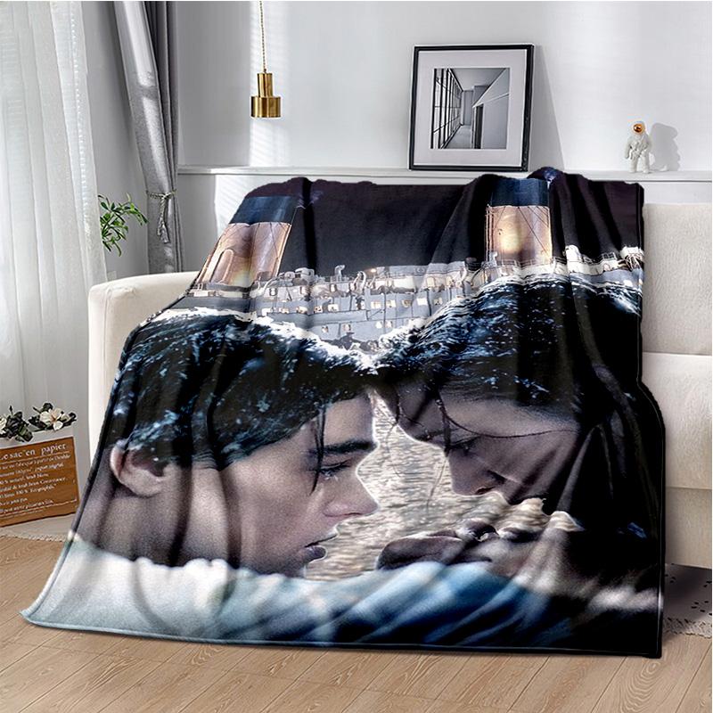 3D Print Titanic Film Poster Deken, Zachte Plaid voor Huis Slaapkamer Bed Bank Picknick Reizen Kantoor Rust Deksel Deken Kinderen