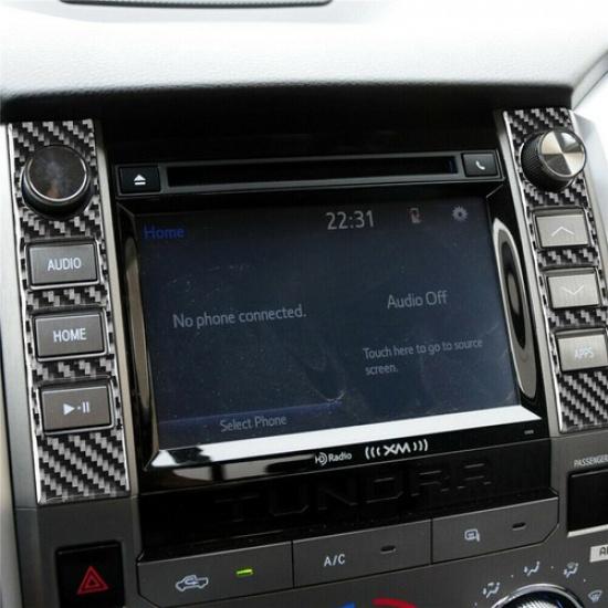 2X For Toyota Tundra 14-18 Carbon Fiber Central Console Volume Switch Cover Trim