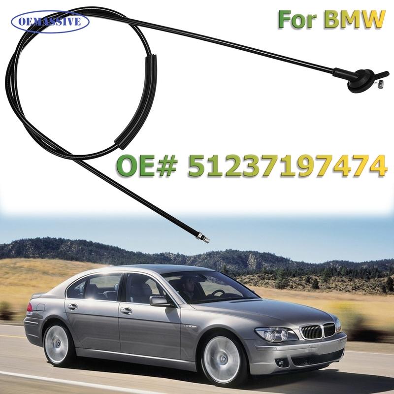 Hood Release Cable Bowden Cable Front Placement For BMW 740I 2001 745LI Base Sedan 750I 760LI 2008 E65 E66 OE# 51237197474 Metal